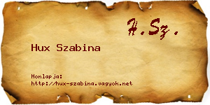 Hux Szabina névjegykártya